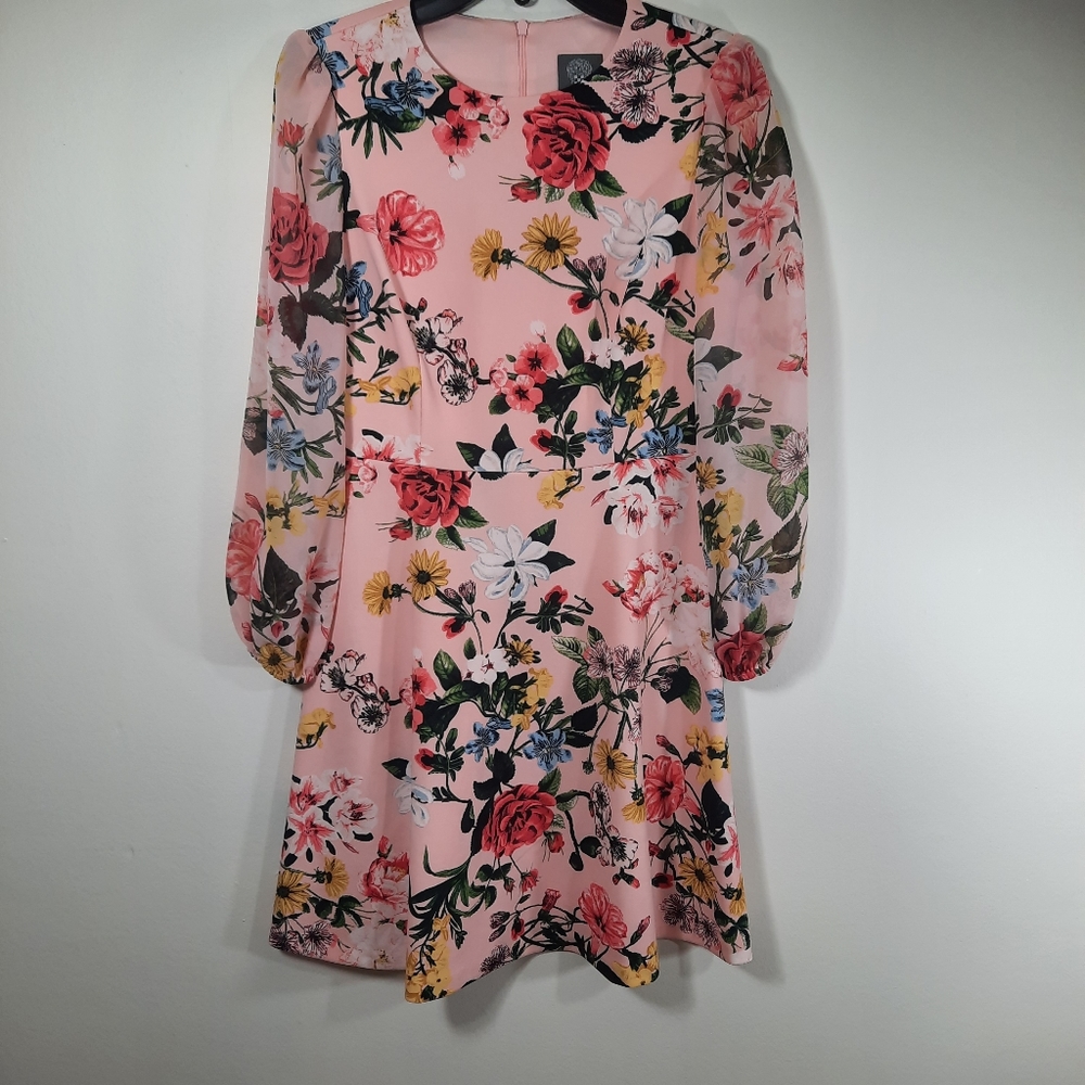 NWT Vince Camuto orange/pink floral dress  Sz  6